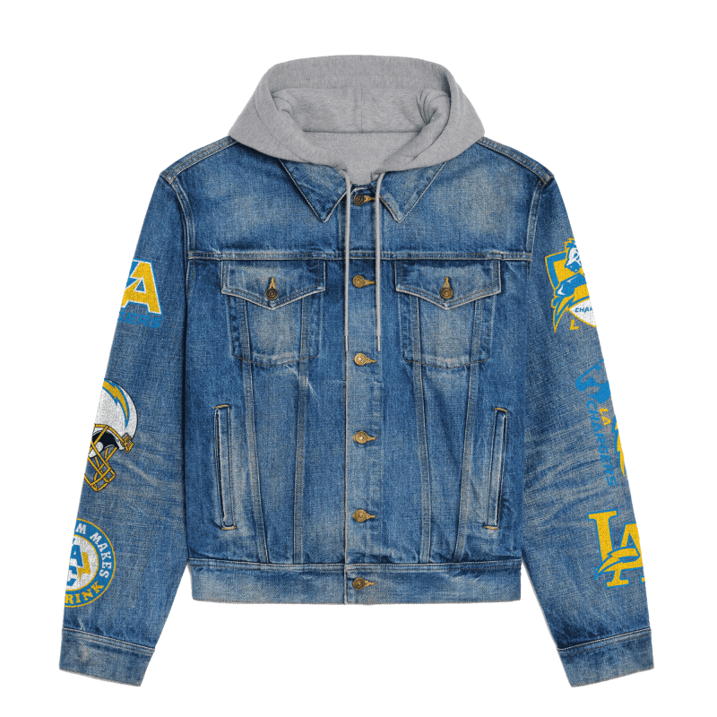 Los Angeles Chargers Hooded Jacket Back Design