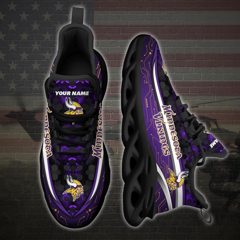Minnesota Vikings Personalized Yezy Running Sneakers Image 3