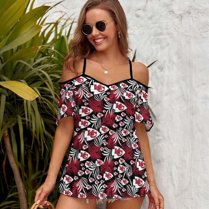 Kansas City Chiefs Off Shoulder Sling Top