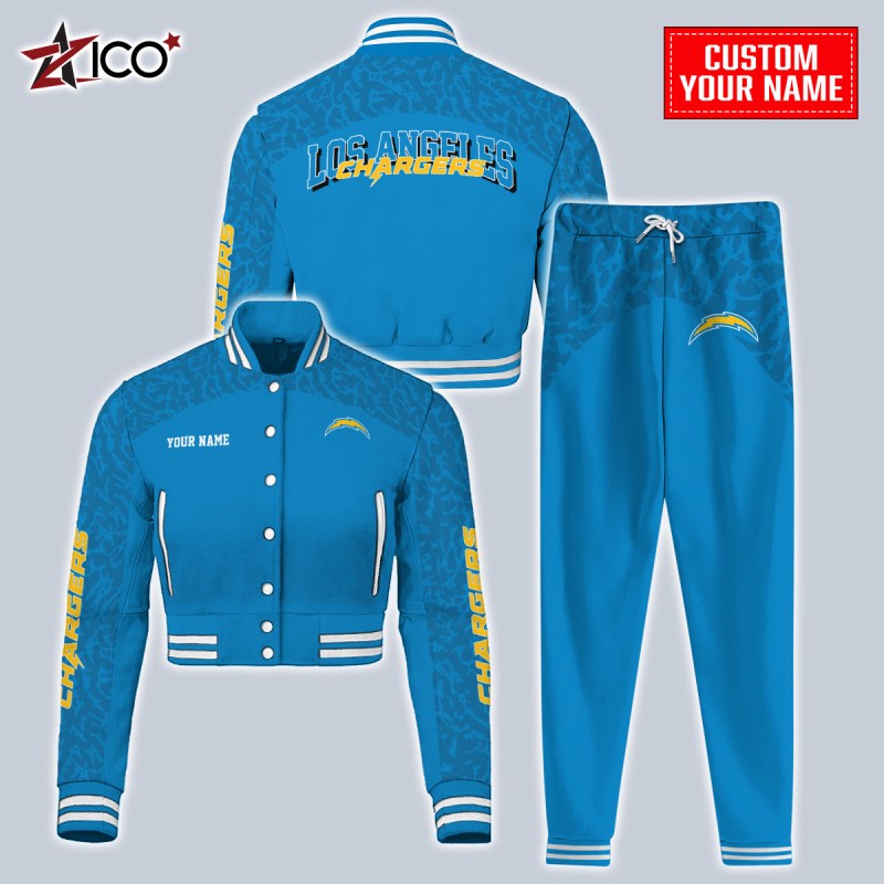 Los Angeles Chargers Varsity Jacket and Sweatpants - Full View