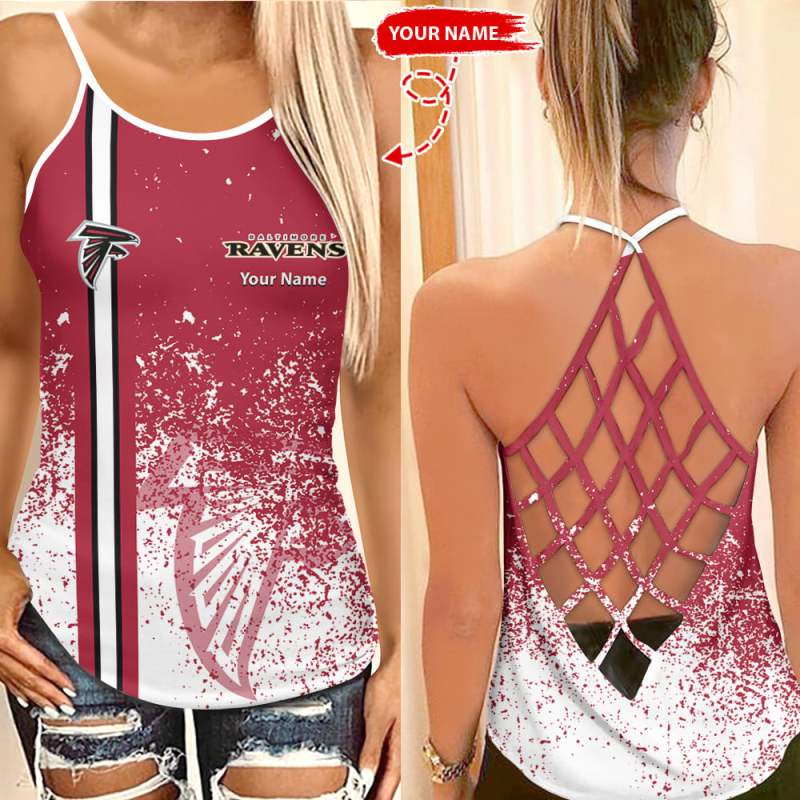 Atlanta Falcons Personalized Criss Cross Tank Top