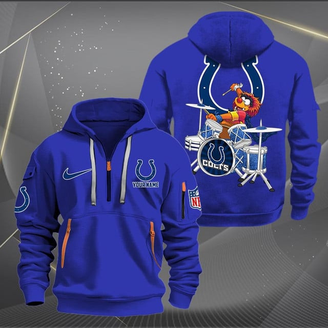 Indianapolis Colts Premium Personalized Quarter Zip Hoodie