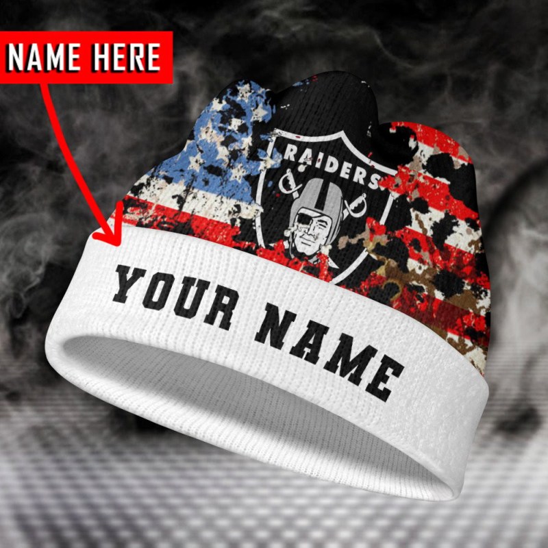 Las Vegas Raiders Personalized Wool Beanie