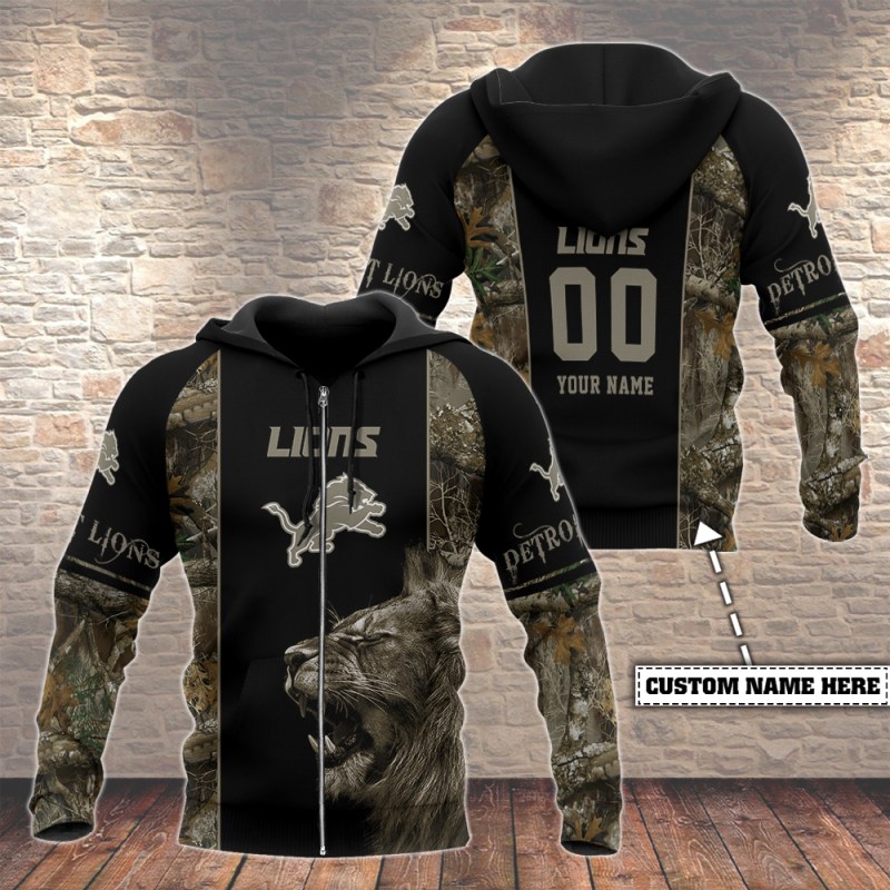 Detroit Lions Personalized Hoodie - Back View