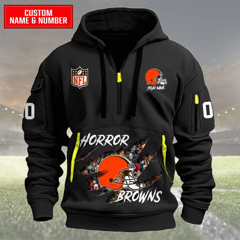Cleveland Browns Halloween Horror Hoodie in Black