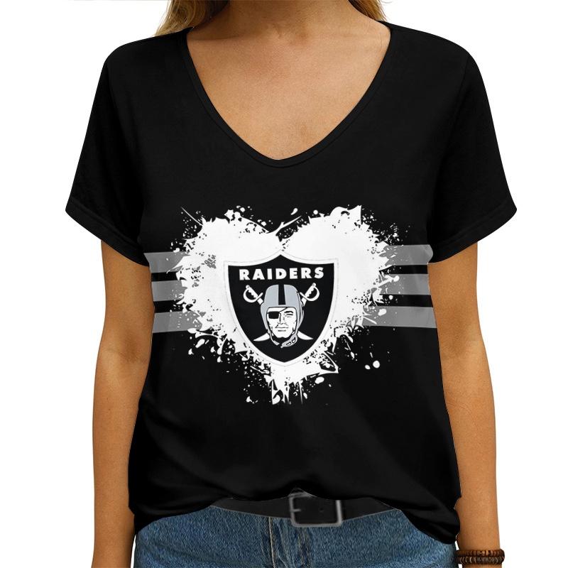 Las Vegas Raiders V-neck Women T-shirt