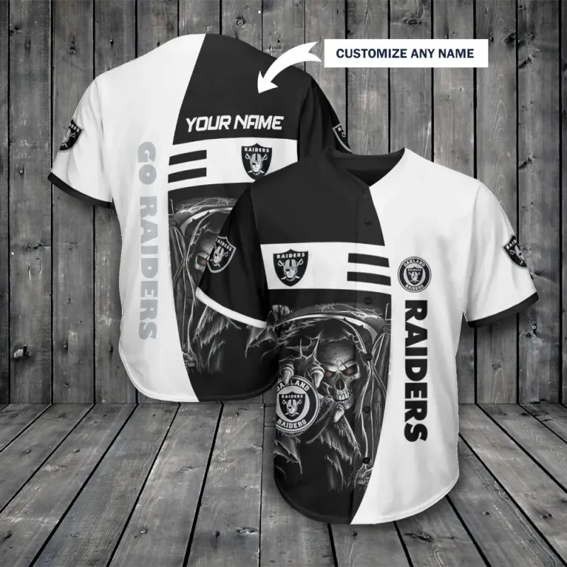 Las Vegas Raiders Personalized Baseball Jersey
