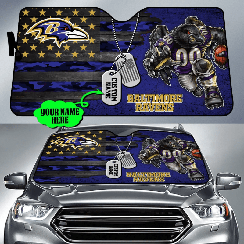 Baltimore Ravens Personalized Auto Sun Shade