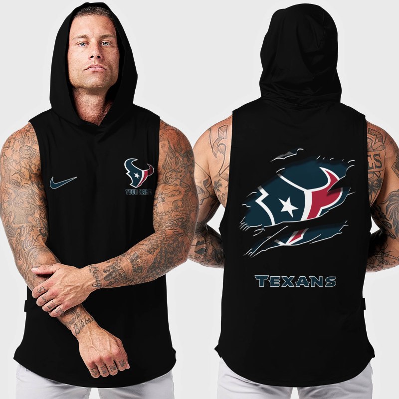Houston Texans Men's Workout Hooded Tank Top