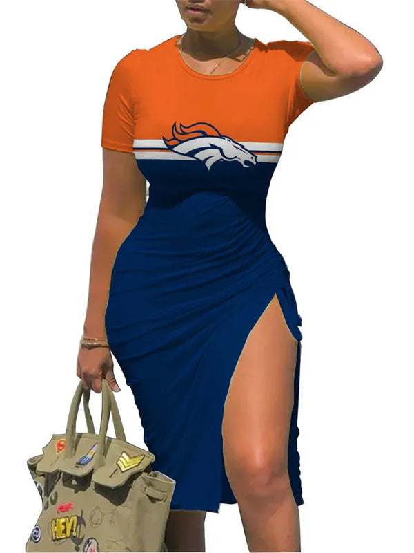 Denver Broncos Slit Bodycon Dress
