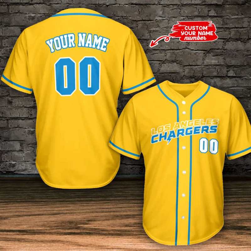 Los Angeles Chargers Yellow Baseball Jersey