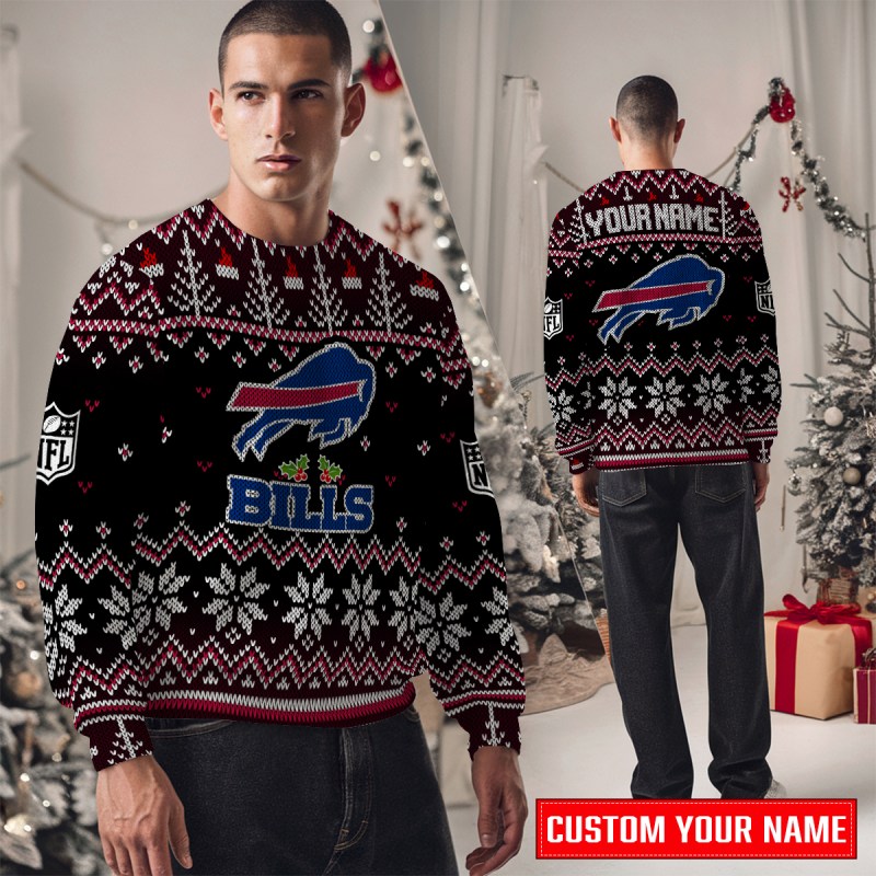Buffalo Bills Ugly Christmas Sweater in Studio