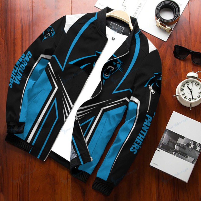 Carolina Panthers Bomber Jacket Front