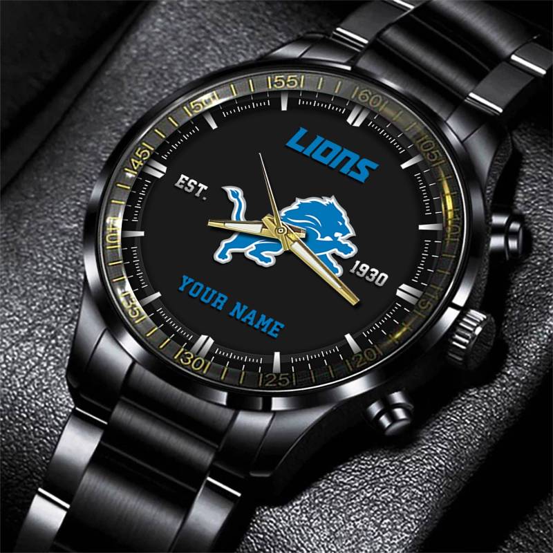 Detroit Lions Black Fashion Watch 2