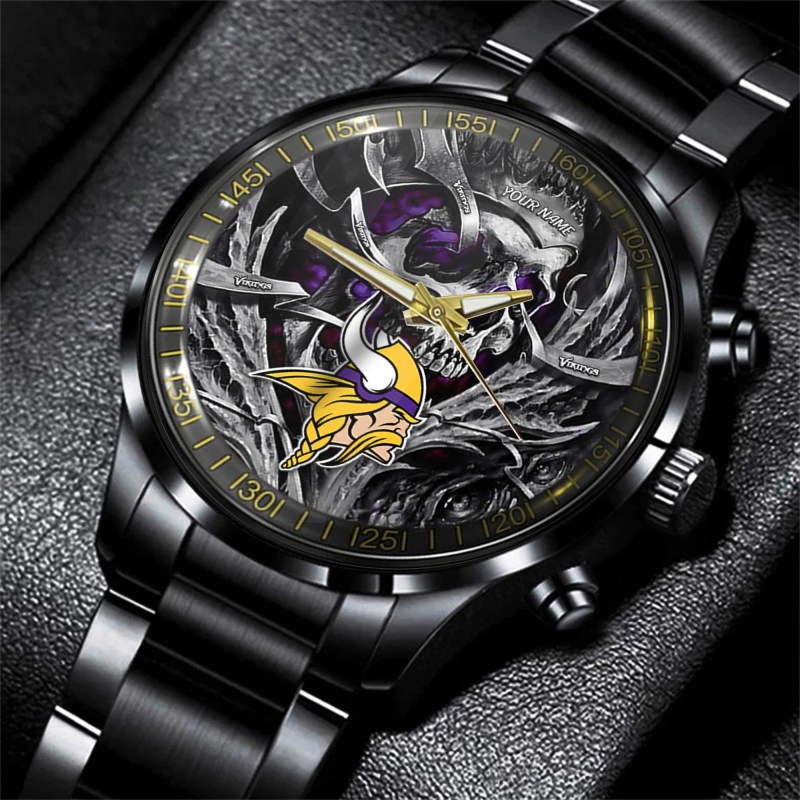 Minnesota Vikings Black Fashion Watch