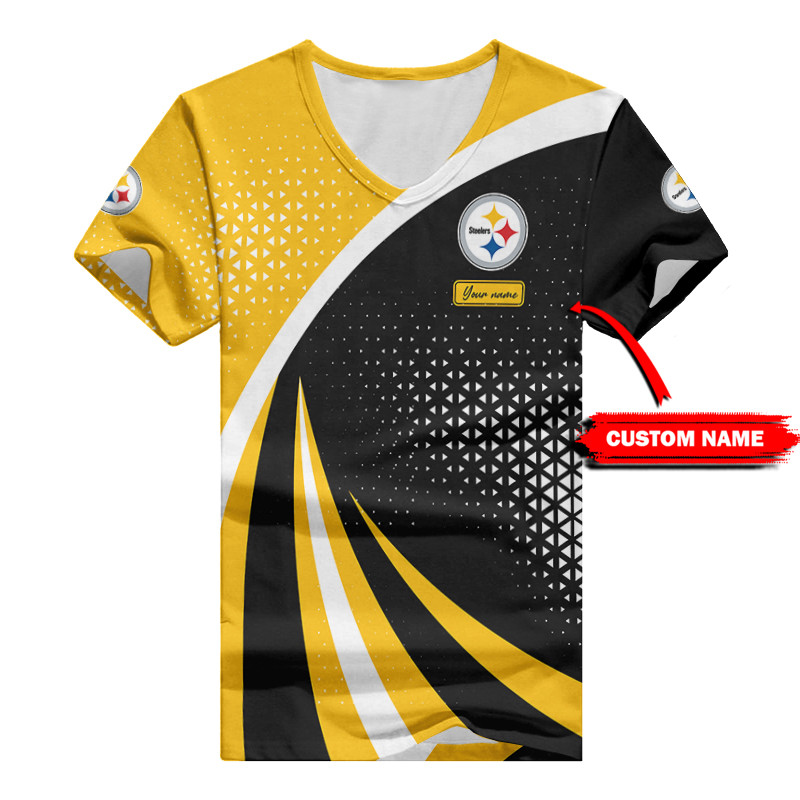Pittsburgh Steelers Personalized Summer V-neck Women T-shirt