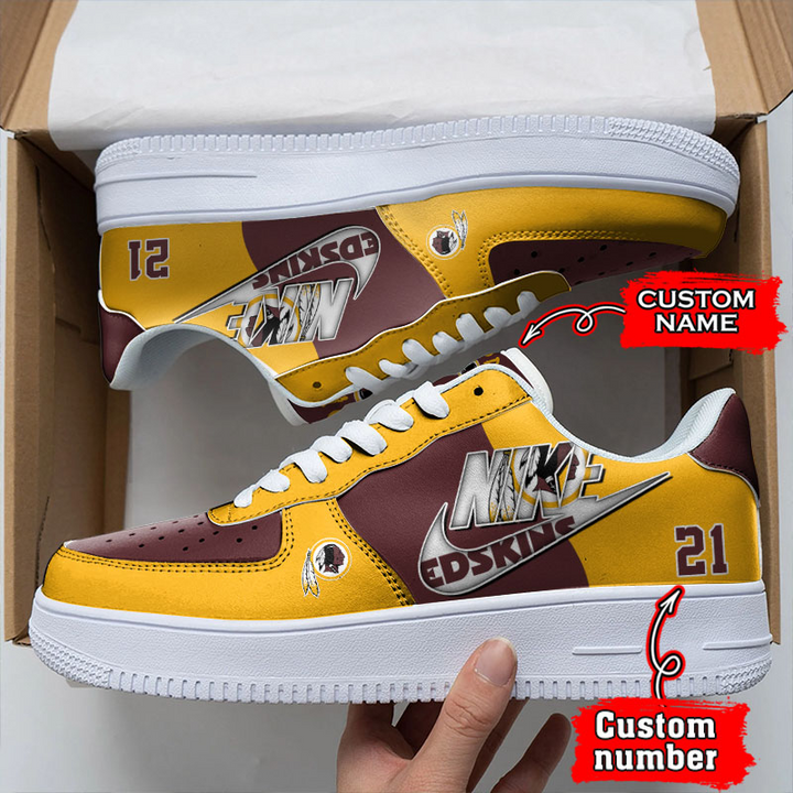NFL Washington Commanders Custom Name Number Air Force 1 Sneaker