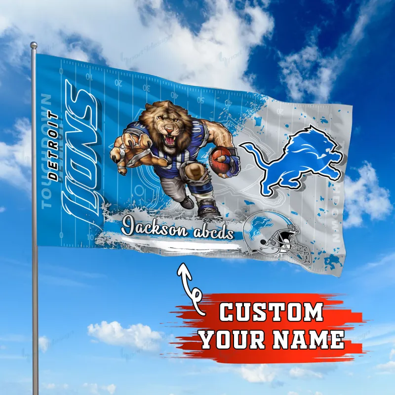 Detroit Lions Personalized Flag