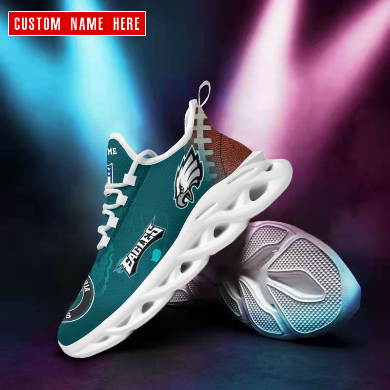 Philadelphia Eagles Personalized Yezy Running Sneakers - Front View