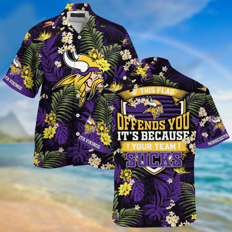 [LIMITED] Minnesota Vikings NFL-Summer Hawaiian Shirt And Shorts
