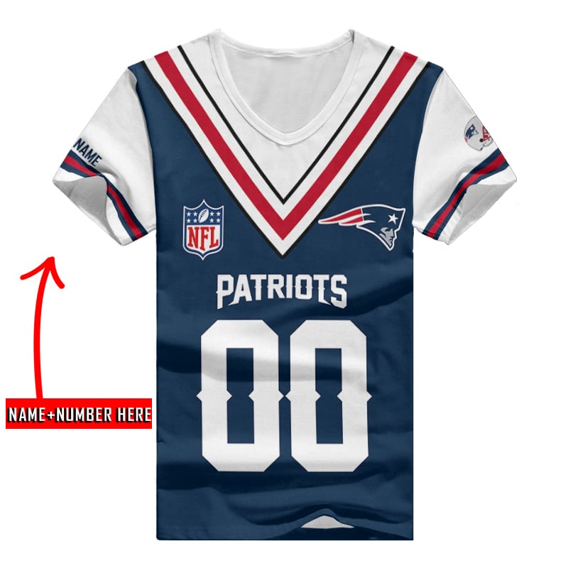 New England Patriots V-neck Women T-shirt
