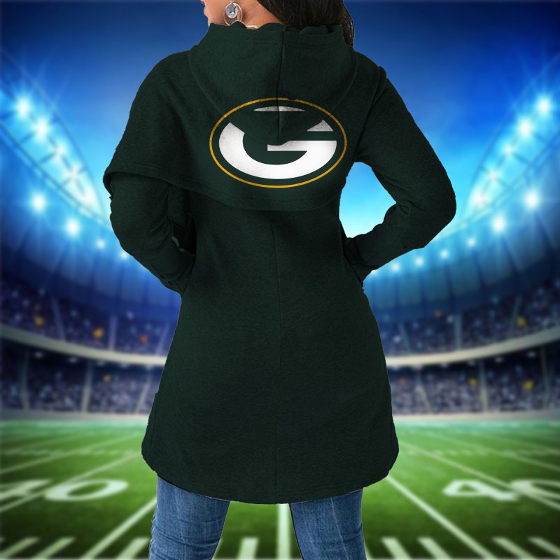 Women Irregular Hoodie for Green Bay Packers Fans