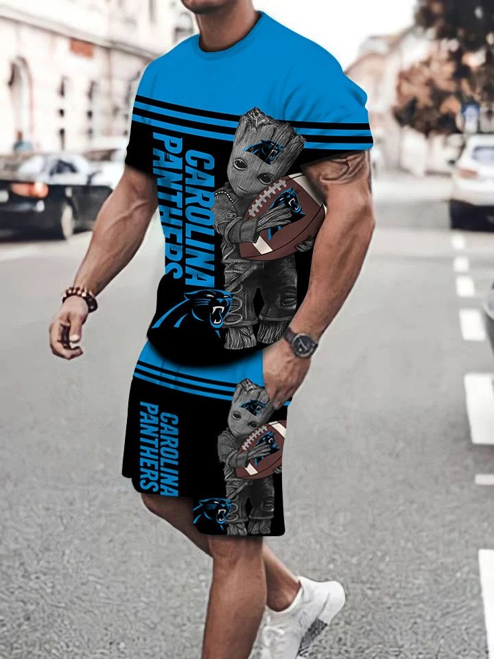 Carolina Panthers T-Shirt and Shorts AZTS490