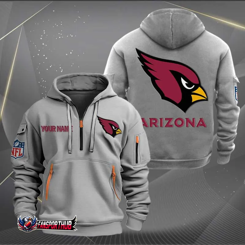 Arizona Cardinals Personalized Quarter Zip Hoodie