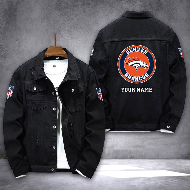 Denver Broncos Denim Jacket Back View
