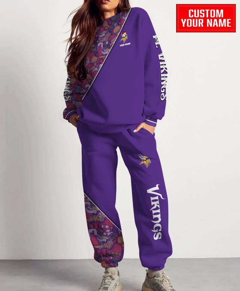Minnesota Vikings Ugly Christmas Sweater & Sweatpants Combo
