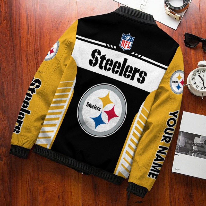 Pittsburgh Steelers Bomber Jacket Back View