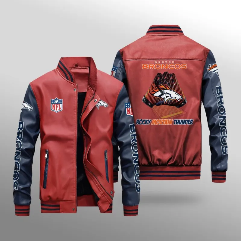 Denver Broncos Leather Bomber Jacket