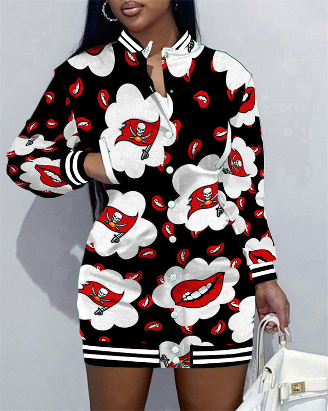 Tampa Bay Buccaneers Women Button Down Jacket Dress