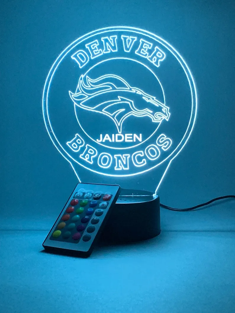 Colorful Denver Broncos Lamp