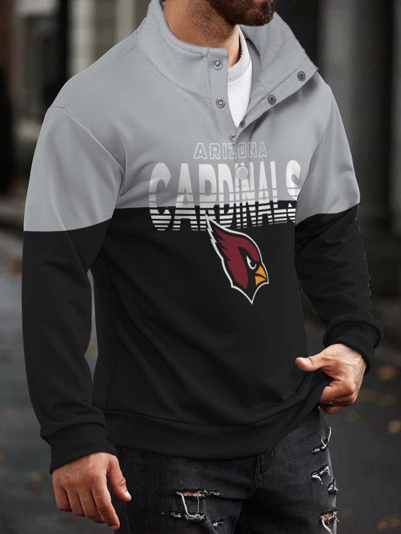 Arizona Cardinals Casual Colorful Stand Collar Sweatshirt