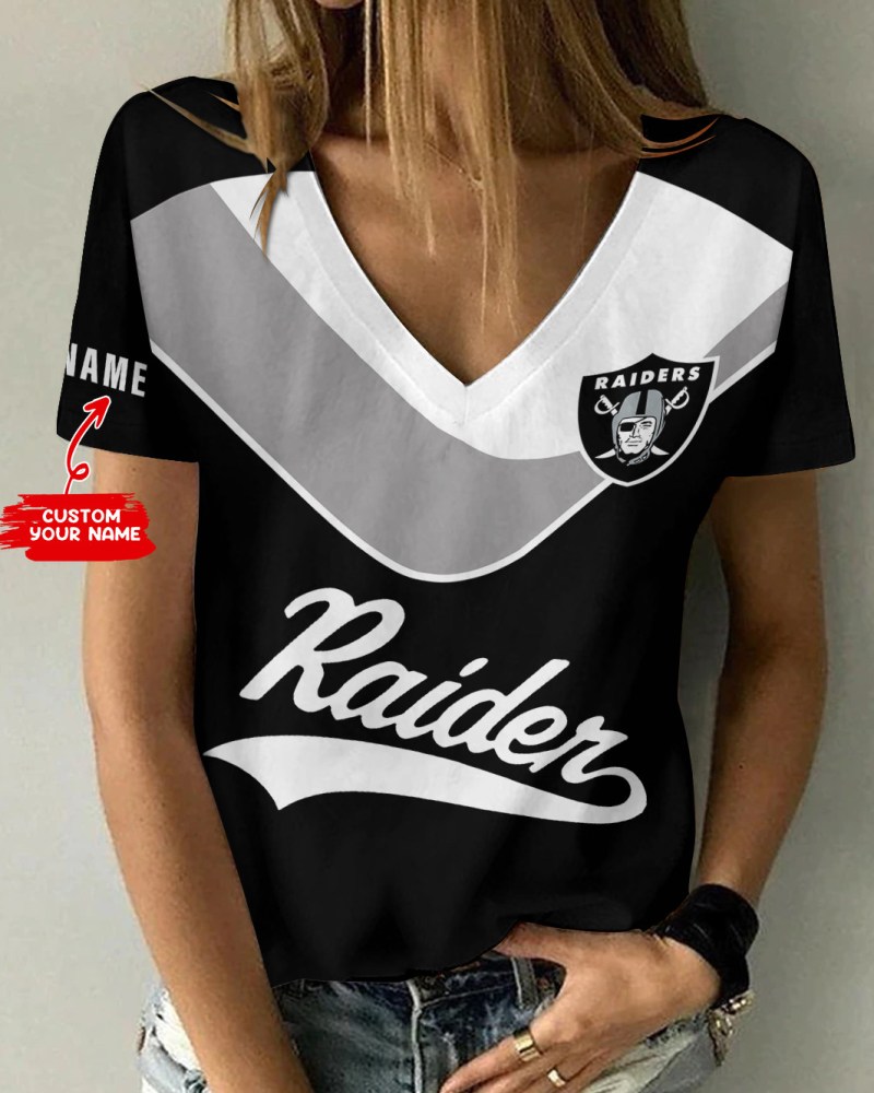 Las Vegas Raiders Personalized Summer V-neck T-shirt