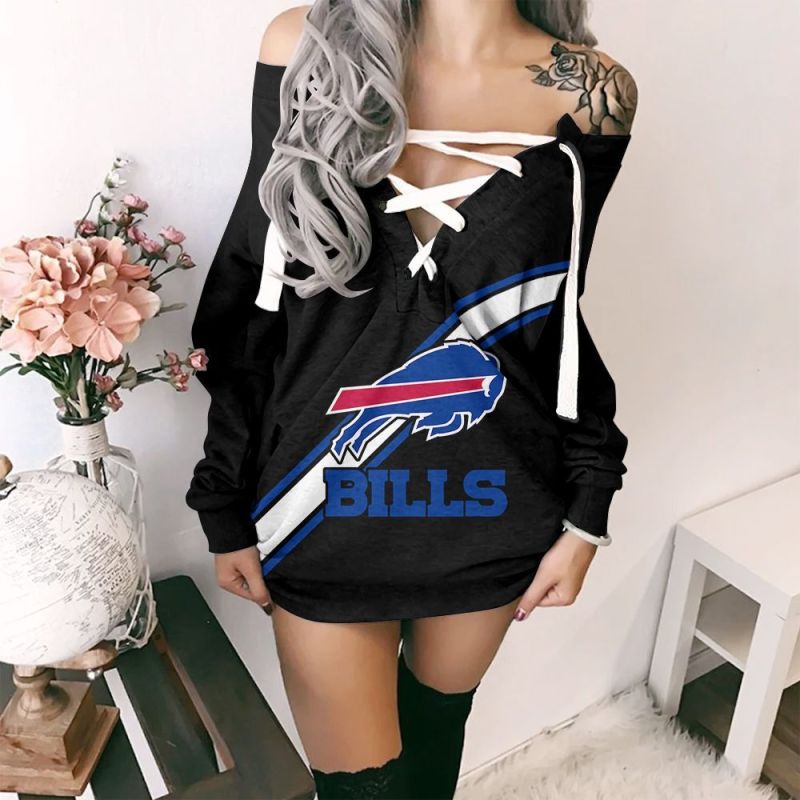 Buffalo Bills Lace-Up Sweatshirt Front