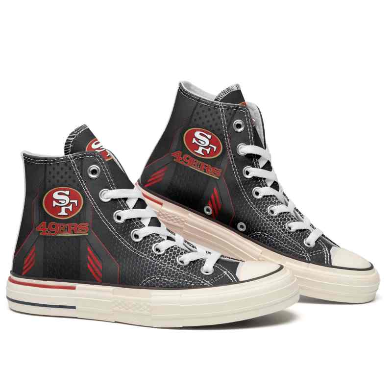 San Francisco 49ers New High Top Canvas Shoes - Image 2