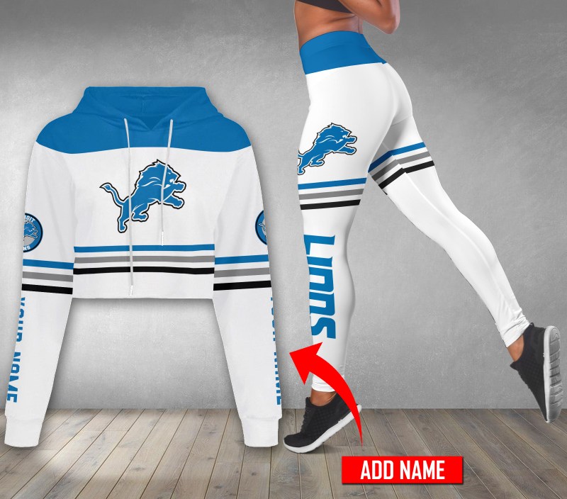 Detroit Lions Combo Croptop Hoodie and Leggings Image 1