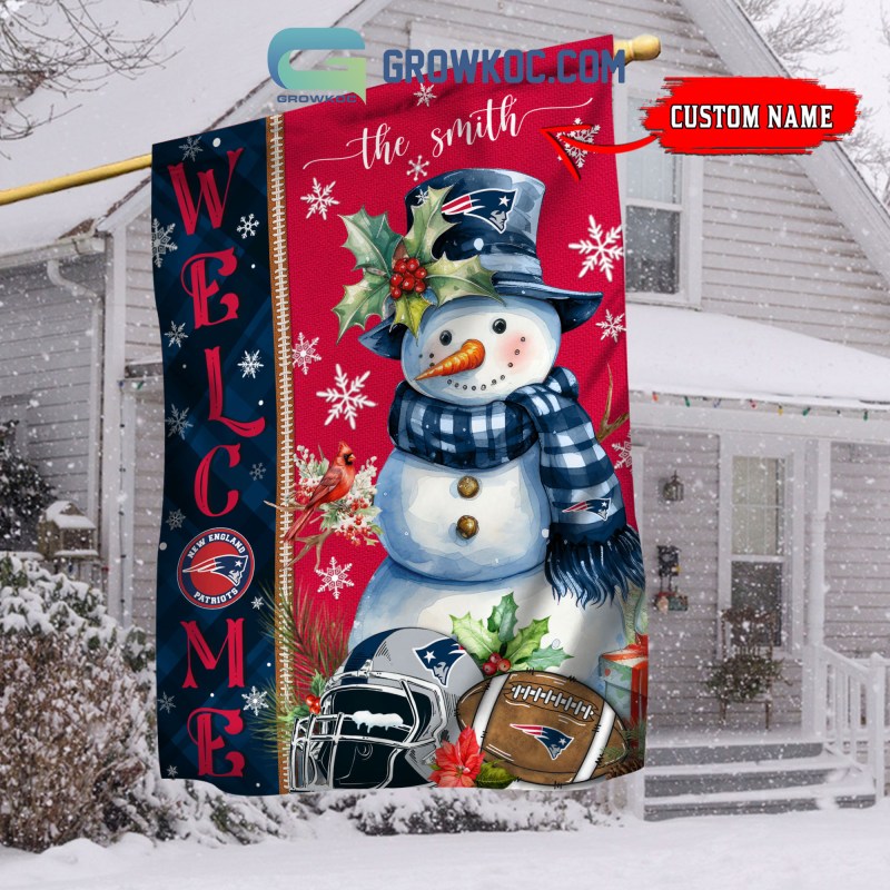 New England Patriots Christmas Personalized Flag