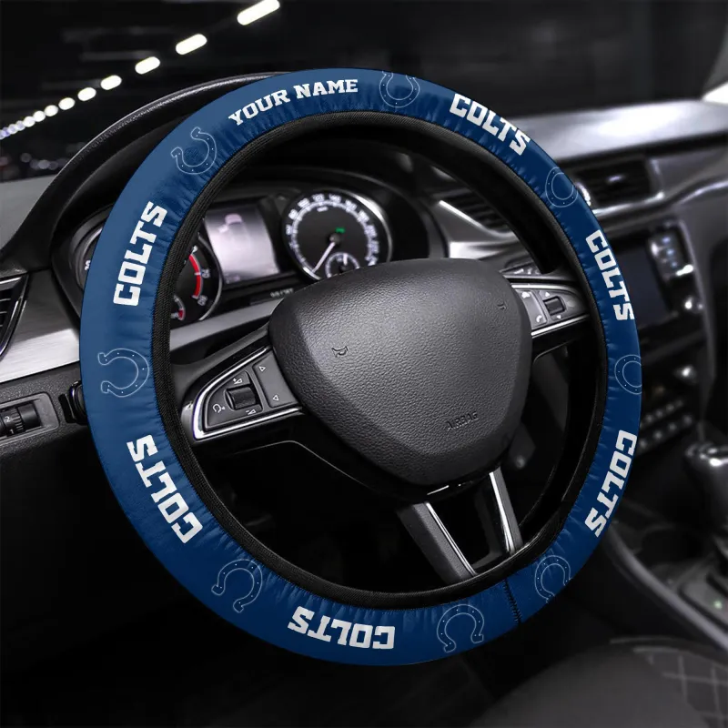 Indianapolis Colts Personalized 3D Steering Wheel Cover