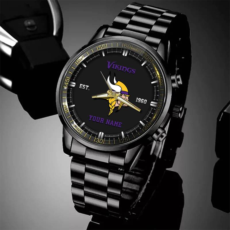 Minnesota Vikings Black Fashion Watch