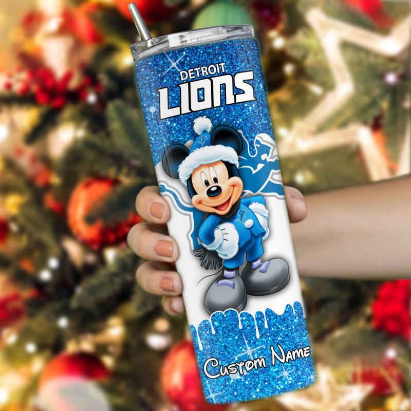 Detroit Lions Glitter Tumbler Image 3
