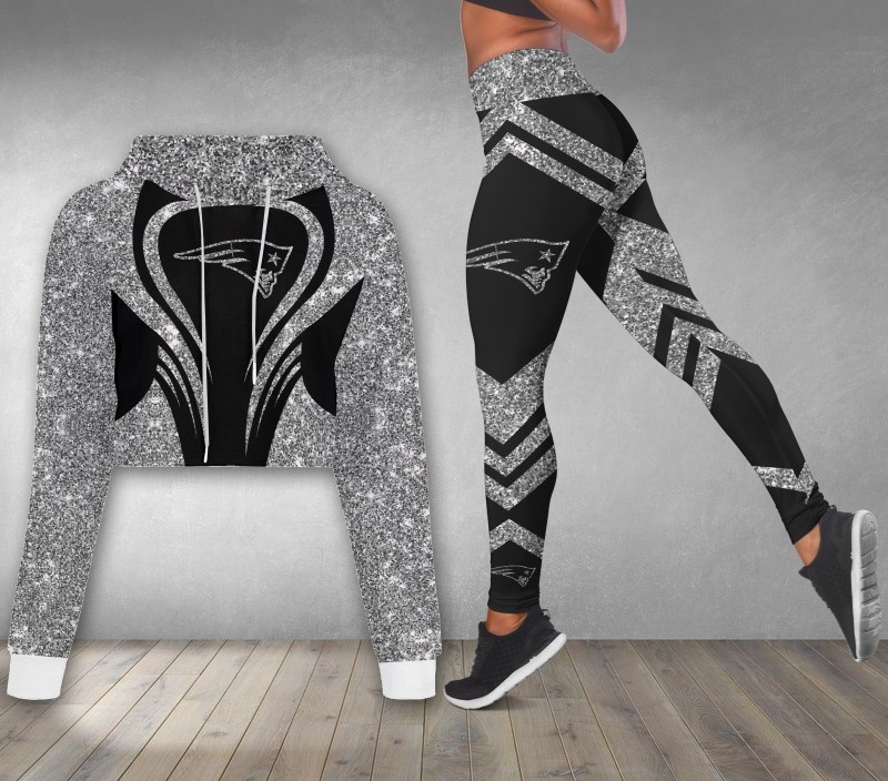 New England Patriots Combo Croptop Hoodie and Leggings