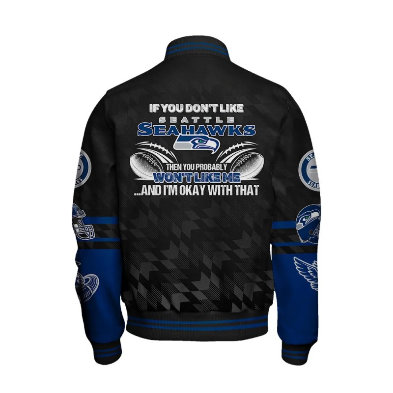 Seattle Seahawks Varsity Jacket Close Up