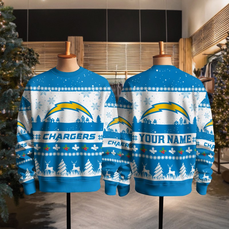 Los Angeles Chargers Ugly Christmas Sweater Full