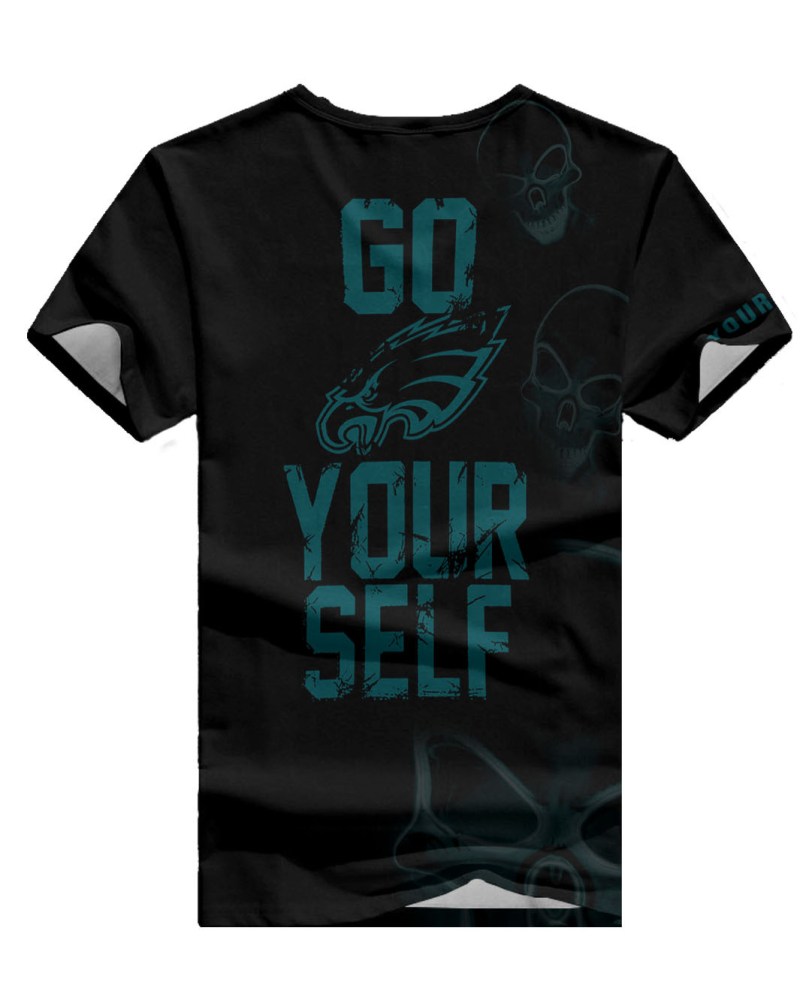 Philadelphia Eagles Personalized V-neck Women T-shirt Back