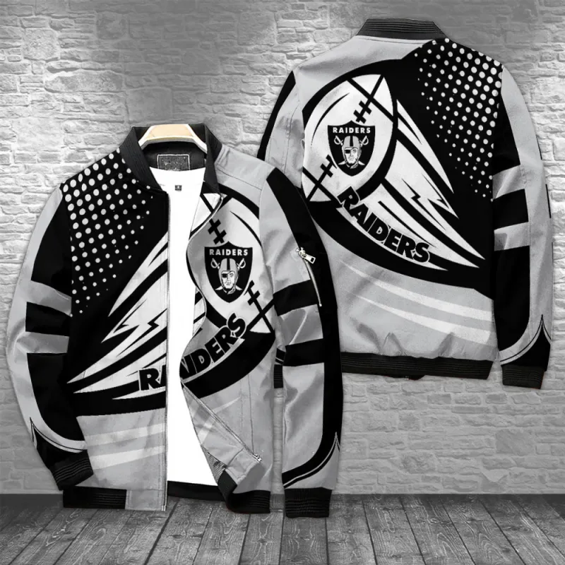 Las Vegas Raiders Bomber Jacket Front