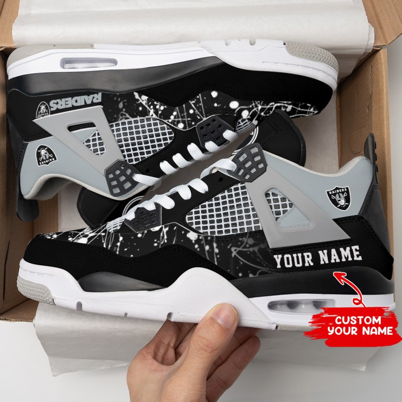 Las Vegas Raiders Personalized AJ4 Sneaker