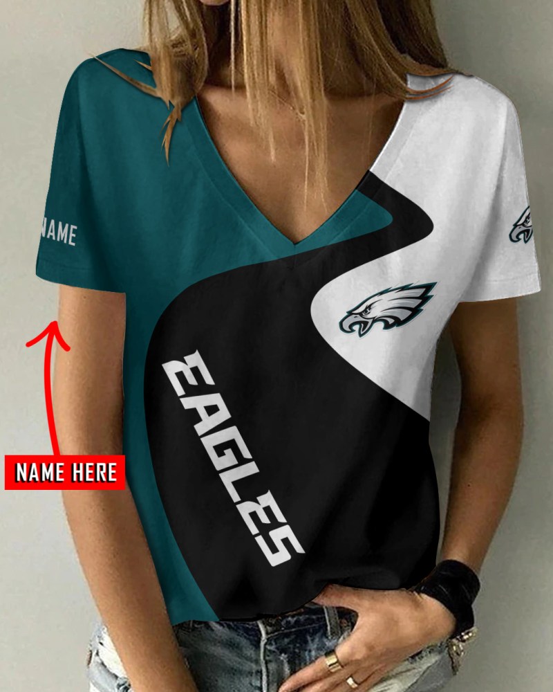 Philadelphia Eagles V-neck T-shirt
